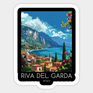 A Pop Art Travel Print of Riva del Garda - Italy Sticker